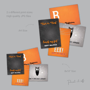 Halloween Handprint Footprint Pack / Craft Art Baby Toddler Kid / Hand Foot Keepsake Card Printable DIY Activity Keepsake Print it off