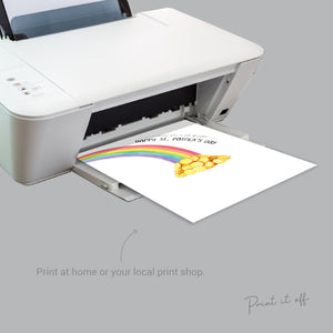 4 x St Patrick's Handprint Footprint Craft Art PACK / Clover Rainbow Leprechaun Gold / DIY Card Baby Kids Hand Foot / Print it Off 0691