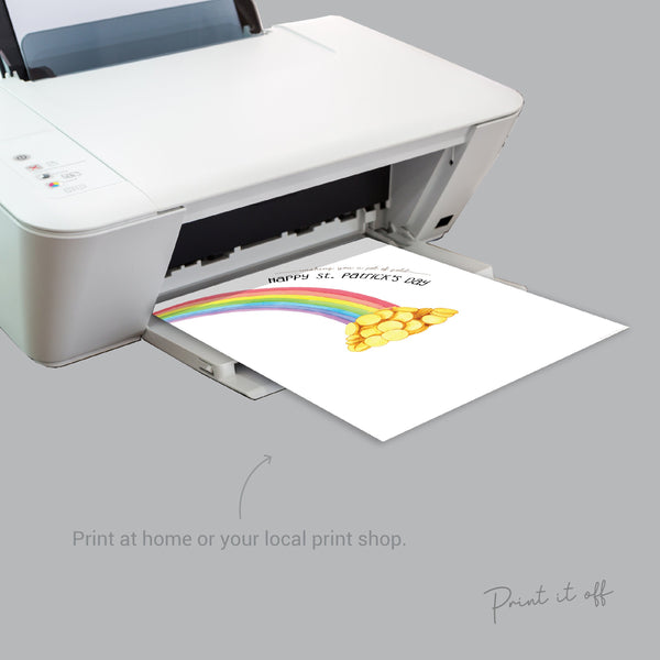 4 x St Patrick's Handprint Footprint Craft Art PACK / Clover Rainbow Leprechaun Gold / DIY Card Baby Kids Hand Foot / Print it Off 0691