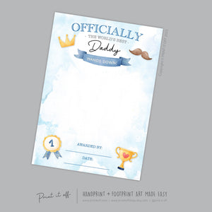 Daddy Certificate Handprint Art Craft  Happy Father&#39;s Day Dad