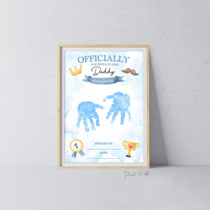 Daddy Certificate Handprint Art Craft  Happy Father&#39;s Day Dad