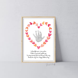 Mother&#39;s Day Handprint Poem Heart / Hand Art Craft Template / Kids Baby Toddler / Keepsake DIY Card / Print It Off