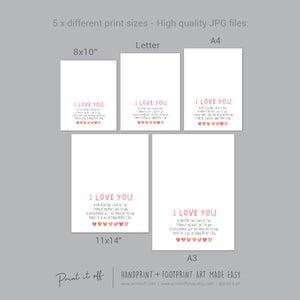 Mother&#39;s Day Love You Hand Poem / Handprint Art Craft Template / Kids Baby Toddler / Keepsake DIY Card / Print It Off