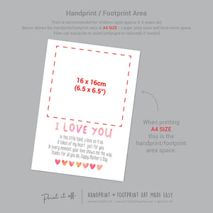 Mother&#39;s Day Love You Hand Poem / Handprint Art Craft Template / Kids Baby Toddler / Keepsake DIY Card / Print It Off