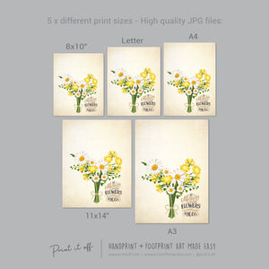 If Mother&#39;s Were Flowers I&#39;d Pick You / Mother&#39;s Day Handprint Hand Art Craft / Kids Baby Toddler / Keepsake DIY Card / Print It Off