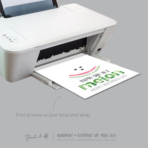 One In A Melon Million Happy / Mother&#39;s Day / Handprint Hand Art Craft / Kids Baby Toddler / Keepsake DIY Card / Print It Off