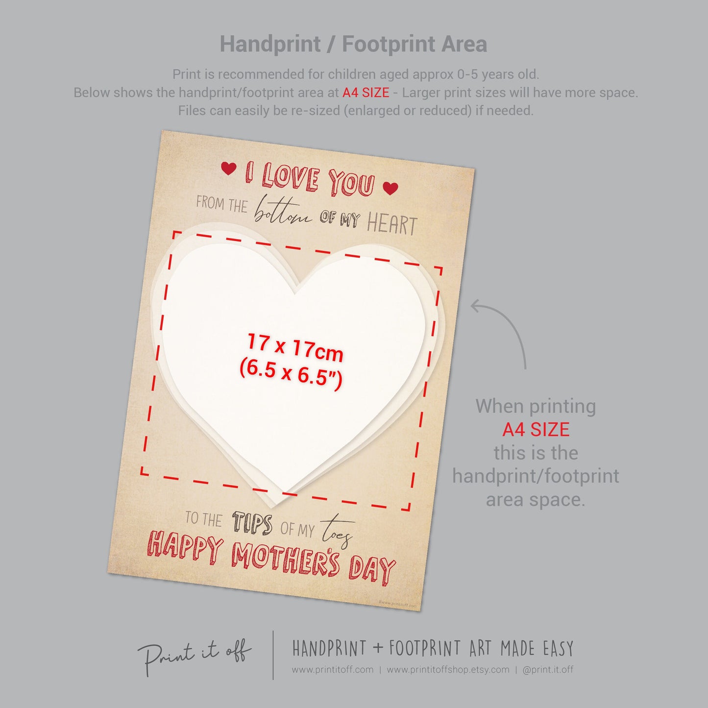 Love You Tips Of My Toes Mother&#39;s Day / Footprint Feet Foot Art Craft Template / Kids Baby Toddler / Keepsake DIY Card / Print It Off
