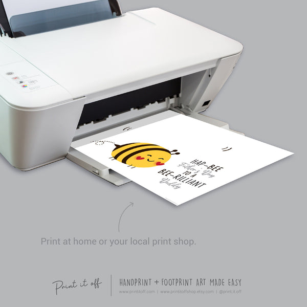 BEE Daddy Dad / Handprint Footprint Art Craft / Fathers Day Bumble Bee Wings / DIY Card Gift / Kids Baby Toddler / Print it Off 0869