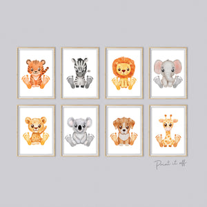 Baby Footprint Art Prints / Animal Animals / DIY Gift Craft Keepsake Memory Nursery Wall Decor / Newborn Toddler Foot / Print it Off