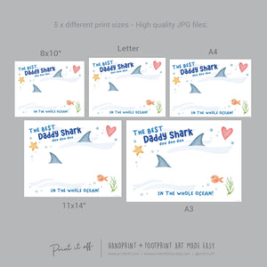 Best Daddy Shark / Handprint Footprint Feet Foot Art Craft / Fathers Day DIY Card Gift Keepsake / Kids Baby Toddler / Print it Off