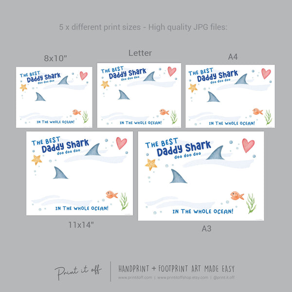 Best Daddy Shark / Handprint Footprint Feet Foot Art Craft / Fathers Day DIY Card Gift Keepsake / Kids Baby Toddler / Print it Off