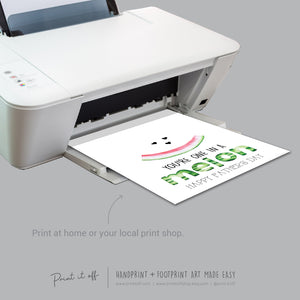 One In A Melon Million Dad Happy Fathers Day / Handprint Hand Art Craft / Kids Baby Toddler / Keepsake DIY Gift Card / Print It Off 0868