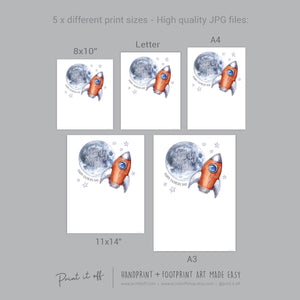 Love You Moon and Back Fathers / Handprint Footprint Art Craft / DIY Card Gift Keepsake / Kids Baby Toddler / Print it Off