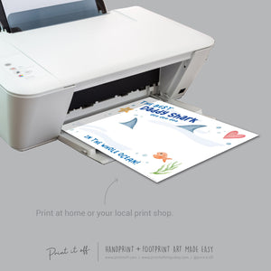 Best Daddy Shark / Handprint Footprint Feet Foot Art Craft / Fathers Day DIY Card Gift Keepsake / Kids Baby Toddler / Print it Off