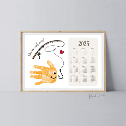 2025 Fish Year Yearly / Handprint Footprint Art Craft / Activity DIY Gift Keepsake / Baby Kids Child Toddler / Print It Off