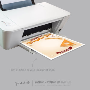 Pumpkin Pie Footprint Foot Hand Art Craft / Thanksgiving Fall Autumn Farm Sign Decor / Toddler Baby Memory Keepsake / Print It Off