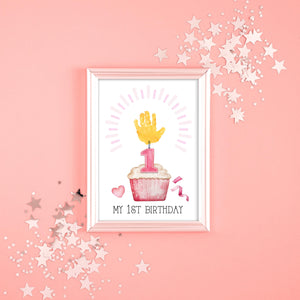 First 1st Second 2nd Third 3rd Birthday Cake Candle Handprint Hand Craft Art Activity / Baby Toddler Child / Keepsake Memory / Print It Off
