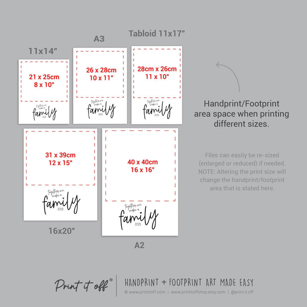 2025 Family / Handprint Footprint Art Craft Memory Decor / Children Siblings Kids Baby Mom Mum Dad / Keepsake DIY Wall / Print It Off 0515