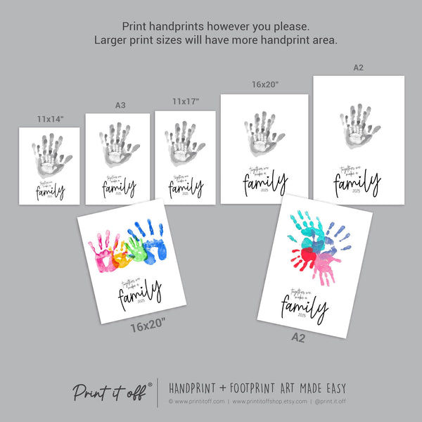 2025 Family / Handprint Footprint Art Craft Memory Decor / Children Siblings Kids Baby Mom Mum Dad / Keepsake DIY Wall / Print It Off 0515