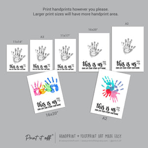 2025 Family This is Us / Handprint Footprint Art Craft Memory Decor / Children Kids Baby Mom Mum Dad / Keepsake DIY Wall / Print It Off 0927