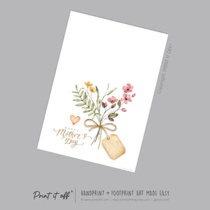 Mother&#39;s Day Handprint Tag / Hand Flower Mom Mum Grandma / Activity Keepsake Memory Craft Gift Card / Print It Off