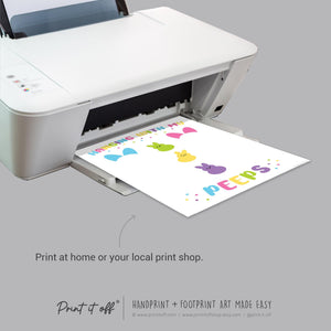 Hanging With My Peeps Easter / Footprint Art / Bunny Feet Foot / Kids Baby Toddler / Keepsake Memory Craft Gift Card Print It Off