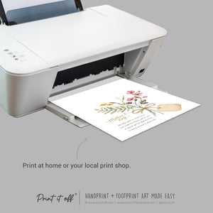 Mother&#39;s Day Handprint Tag Poem / Hand Flower Mom Mum Grandma / Keepsake Memory Craft Gift Card / Print It Off