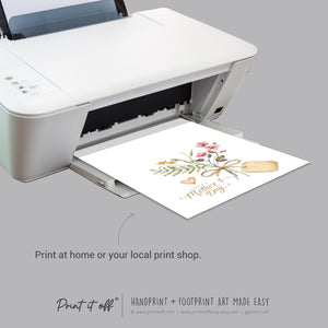 Mother&#39;s Day Handprint Tag / Hand Flower Mom Mum Grandma / Activity Keepsake Memory Craft Gift Card / Print It Off