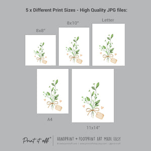 Flower Paw Print Art / Dog Cat Animal Pet Pawprint / Activity Keepsake Memory Craft Gift Card / Print It Off