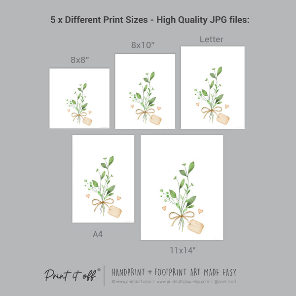 Flower Paw Print Art / Dog Cat Animal Pet Pawprint / Activity Keepsake Memory Craft Gift Card / Print It Off