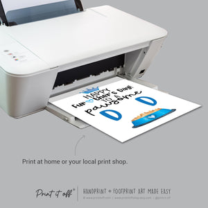 Pawsome Happy Father's Day Paw Print / Dad Dog Cat Animal Pet Pawprint / Activity Keepsake Memory Craft Gift Card / Print It Off 0946