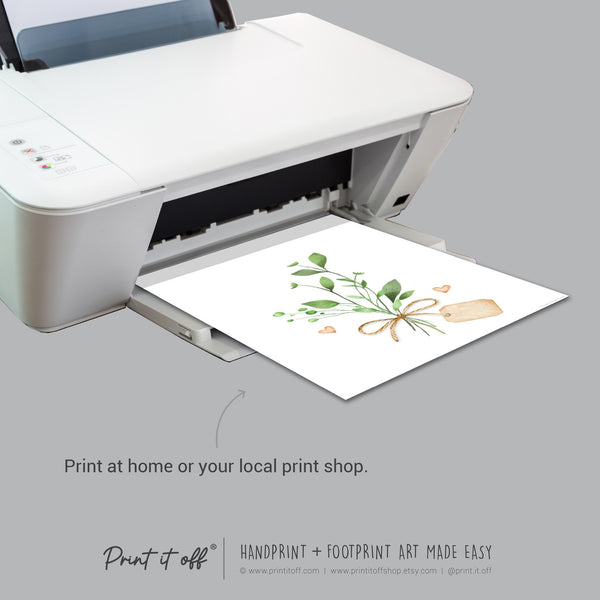 Flower Paw Print Art / Dog Cat Animal Pet Pawprint / Activity Keepsake Memory Craft Gift Card / Print It Off