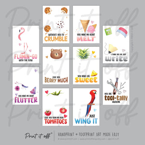 40 x Handprint Footprint Calendar Year Pun Art Craft Pack / DIY Gift Child Baby Kids Toddler Memory Keepsake / Print It Off