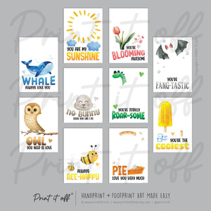 40 x Handprint Footprint Calendar Year Pun Art Craft Pack / DIY Gift Child Baby Kids Toddler Memory Keepsake / Print It Off