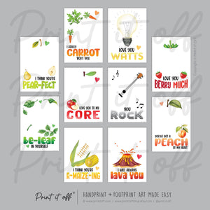 40 x Handprint Footprint Calendar Year Pun Art Craft Pack / DIY Gift Child Baby Kids Toddler Memory Keepsake / Print It Off