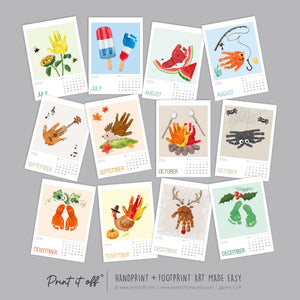 2026 Handprint Footprint Calendar Art Craft / DIY Gift Child Baby Kids Toddler Activity Memory Keepsake / Print It Off