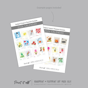 2025 Handprint Footprint Calendar Art Craft / DIY Gift Child Baby Kids Toddler Activity Memory Keepsake / Print It Off 0760