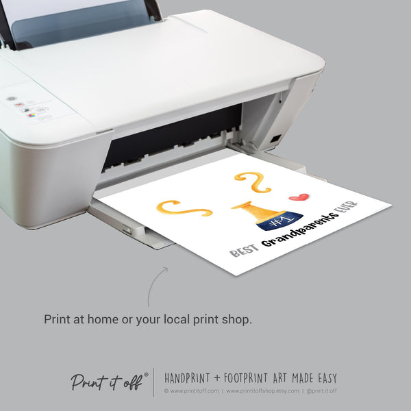 Trophy #1 Grandparents Day Handprint Art Craft / Grandma Grandpa Award Cup / Kids Baby Hand / Activity Gift DIY Card / Print It Off