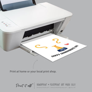 Trophy #1 Happy Grandparents Day Handprint Art Craft Award Cup / Kids Baby Hand / Activity Gift DIY Card / Print It Off