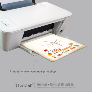 So Cute Leaves Fall Handprint Leaf / Baby Kids Toddler Hand Template / Autumn Sign / Art Craft Memory Keepsake Decor / Print It Off 0965