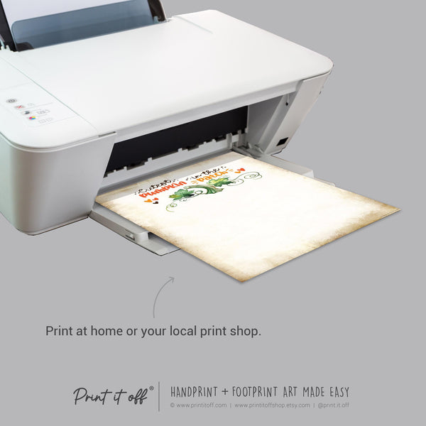 Cutest Pumpkin In The Patch Handprint Footprint / Baby Kids Toddler Template / Fall Autumn Art Craft Memory Keepsake / Print It Off