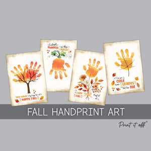 Fall Autumn Handprint Footprint Art Pack / Baby Kids Toddler Template / Craft Activity Memory Keepsake / Print It Off