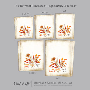 Fall Autumn Handprint Footprint Art Pack / Baby Kids Toddler Template / Craft Activity Memory Keepsake / Print It Off