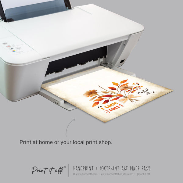 Fall Autumn Handprint Footprint Art Pack / Baby Kids Toddler Template / Craft Activity Memory Keepsake / Print It Off