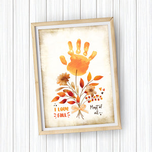 Fall Autumn Handprint Footprint Art Pack / Baby Kids Toddler Template / Craft Activity Memory Keepsake / Print It Off