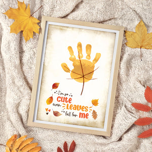 So Cute Leaves Fall Handprint Leaf / Baby Kids Toddler Hand Template / Autumn Sign / Art Craft Memory Keepsake Decor / Print It Off 0965