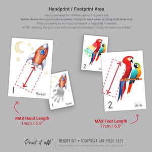 Counting Numbers 1 - 20 Handprint Footprint Art Craft Pack Book / Learning Baby Kids Toddler Memory Keepsake Template / Print It Off