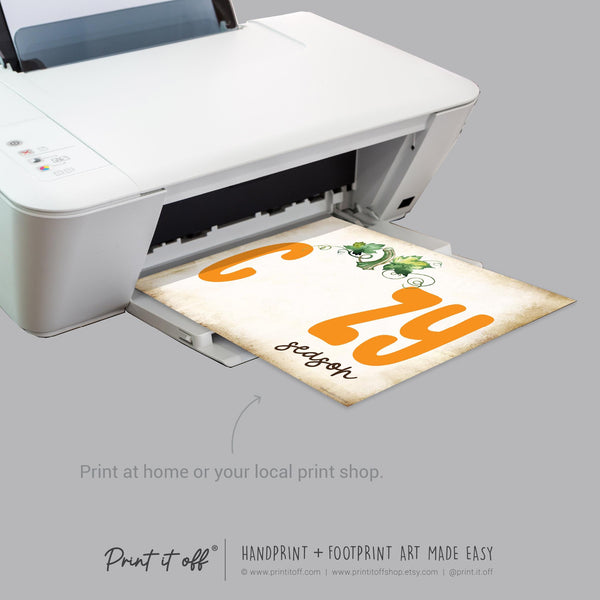 Cozy Season Fall Autumn Handprint Footprint Art / Baby Kids Toddler Template / Craft Activity Memory Keepsake / Print It Off