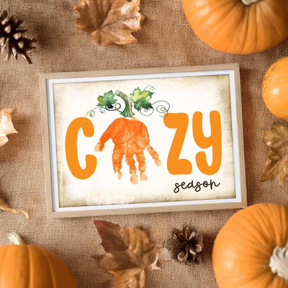 Cozy Season Fall Autumn Handprint Footprint Art / Baby Kids Toddler Template / Craft Activity Memory Keepsake / Print It Off