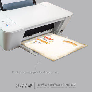 Sweeter Than Pumpkin Pie Autumn Fall - Footprint Art Craft Printable Keepsake Gift Template - PRINT IT OFF